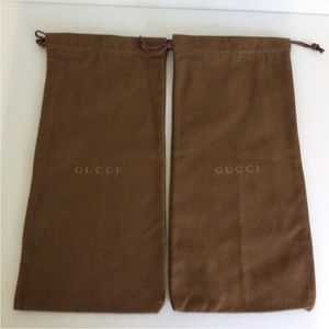 NEW Gucci Shoes Dust Bags Brown Drawstring Storage Bags Lot of 2